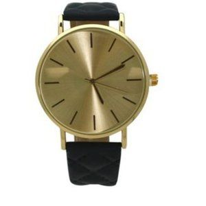 Olivia Pratt Quilted Detail Leather Strap Watch